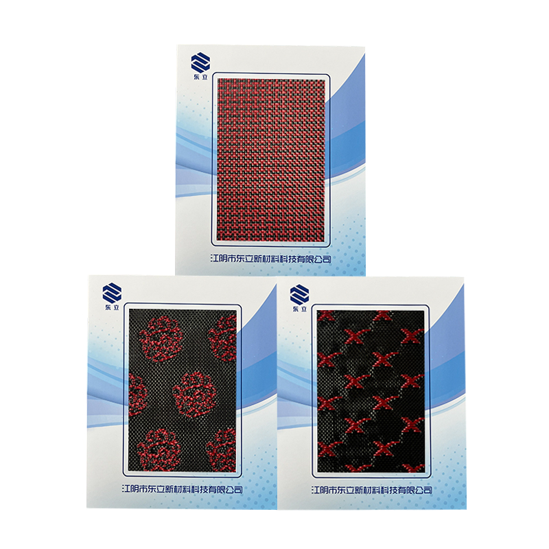 Țesătură țesută din fibră de carbon roșie/neagră de carbon aramid mixtă din carbon Țesătură țesută din fibră de carbon roșie/neagră de carbon aramid mixtă din carbon